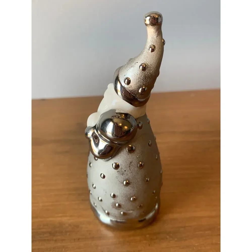 Pier 1 Imports Pere Noel Santa Figurine Silver Original Box 4